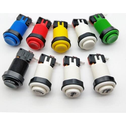 100pcs / Lot 28mm Happ Style Standard American Push Buttons with Micro Switch DIY Kit Arcade Button Game Machine Parts