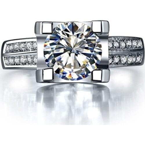 1CT Popular Oxhead Style High Quality Diamond NSCD Diamond Ring Woman Engagement Genuine Sterling Silver Marriage Jewelry S925