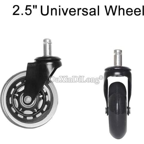 5PCS Replacement 2.5" Universal Mute Wheel Office Chair Caster 40KG Casters Rubber Soft Safe Roller Furniture Wheel GF230