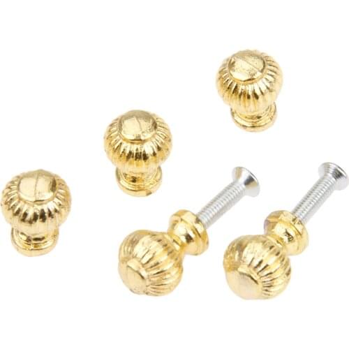 5Pcs Gold Door Knobs Furniture Handles Jewelry Box Drawer Cabinet Cupboard Window Handle Pull Knobs Furniture Hardware 14x19mm