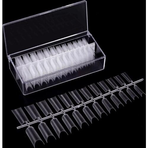 504pcs/Box Full Half Cover Clear Fake Nail Tips Coffin Long Artificial Ballerina Tips for Home Salon Practice DIY Nail Art