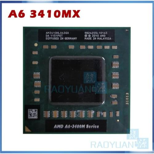 AMD A6-Series A6-3410MX A6 3410MX 1.6 GHz Quad-Core Quad-Thread CPU Processor AM3410HLX43GX Socket FS1