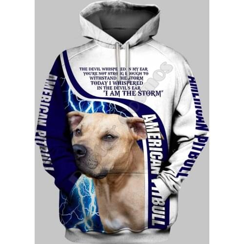 American Pitbull 3D Printed Hoodies Funny Pullover Men For Women Funny Sweatshirts Animal Sweater Drop Shipping 02