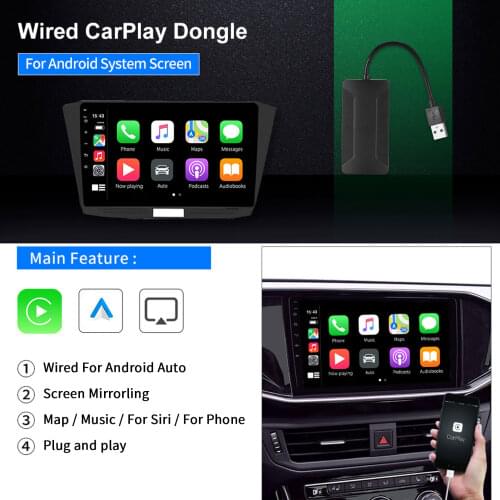 CarPlay Dongle Android Auto Carplay Dongle For IOS Android System Screen Smart Link Support Mirror-link IOS 14 Map Music