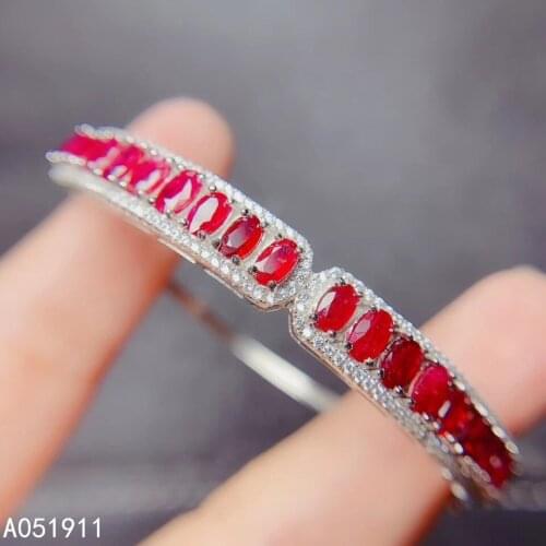 KJJEAXCMY fine jewelry natural ruby 925 sterling silver new women hand bracelet wristband support test popular