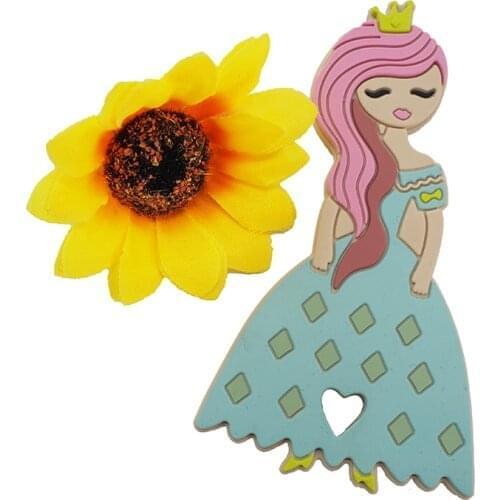 Chenkai 10PCS Silicone Princess Teether Baby Dummy Beautyful Girl Teething DIY Infant Dental Comfortable Pacifier Necklace Gifts