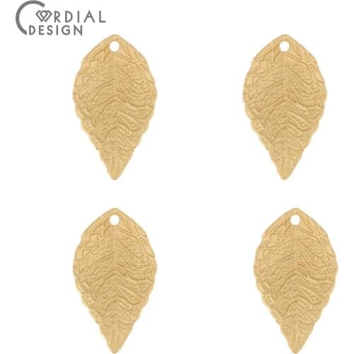 Cordial Design 100Pcs 15*25MM Jewelry Accessories/Leaf Shape/Matte Gold/DIY Charms/Pendant/Hand Made/Jewelry Findings Components