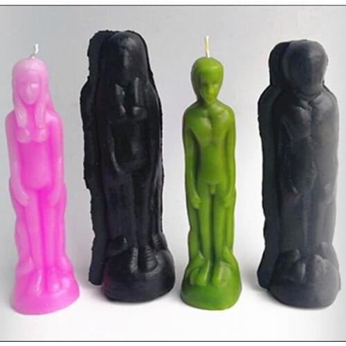 2Pcs Women Men Body Shaped Candle Mold Plasitc Soap Making Molds for Handmade Soap Wax Decorative Candles Making Accessorpcsies