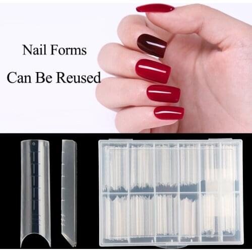 120/60pcs Extension Nail Forms Poly Nail Gel Builder Mold Quick Building Nails Forms Tools Acrylic False Nails Tips Extend