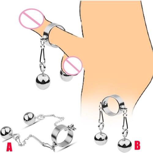 Metal Cock Ring Chastity Cage Ball Stretcher Penis Enlargement Weight Stretching Device Male Delay Lasting Trainer BDSM Sex Toys