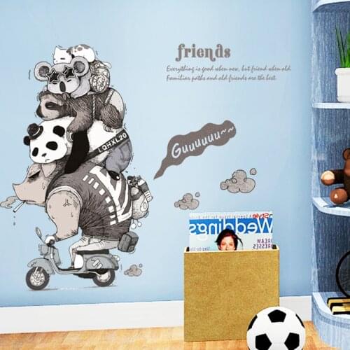 Cartoon Animal Wall Stickers for Kids Rooms Decor Bedroom Living Room Decoration Removable Art Decals for Furniture Mural