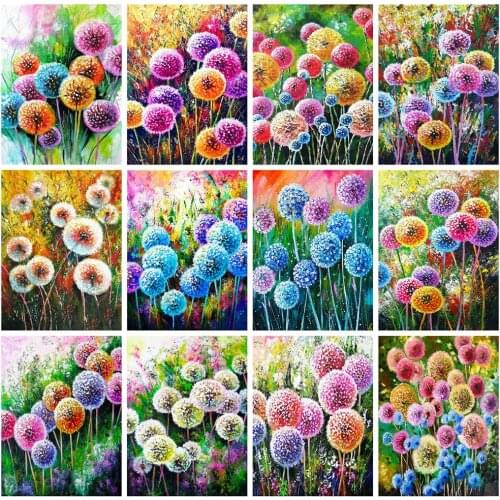 Diamond Painting Full Round Square Landscape 5D DIY Diamond Embroidery Cross Stitch Kits Dandelion Flower Mosaic Room Decortion