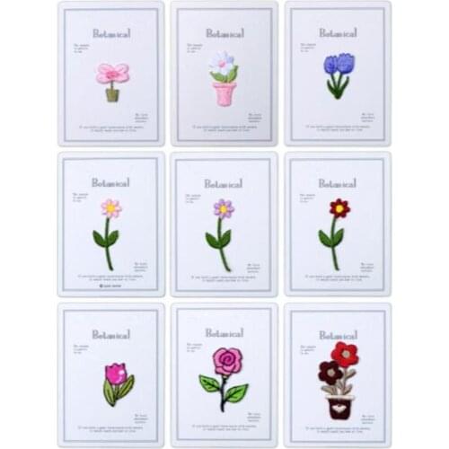 Plum Blossom Peach Red Roses Flower Patches Embroidered Iron On Patch For Clothing Sticker Badge Paste For Clothes Bag Pants