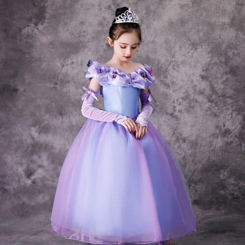 Fancy Cosplay Elsa Girls Princess Dress cinderella Costume For Halloween Christmas Kids Party Dresses Holiday Girls Clothing