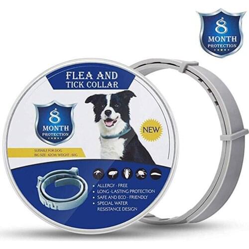 Flea and Tick Collar for Dogs 8-Month Tick and Flea Control for Dogs and Cats 100% Natural Adjustable Pet Puppy Dog Flea Collar