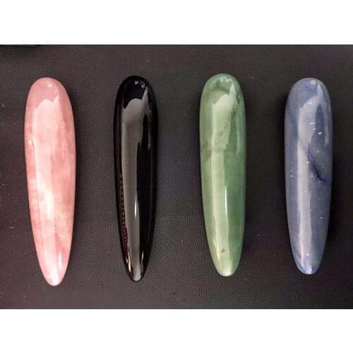 Sales of new fashion natural blue dongling quartz glass straight rod hand-carved penises