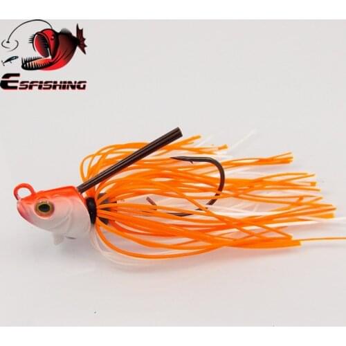 ESFISHING Fishing Hooks Jig Head 4pcs 7g 1/0 2/0 Silicon Skirts Fishing Lures Soft Bait Metal