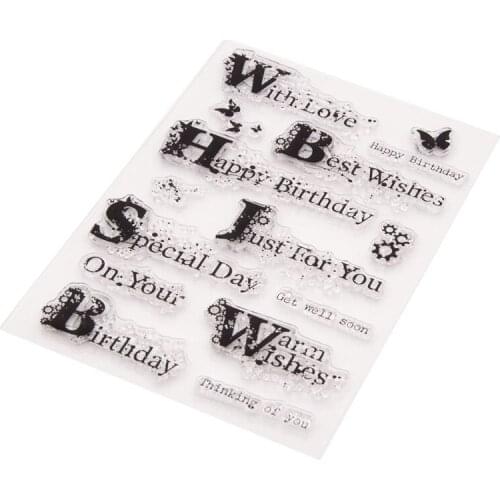 Happy Birthday Silicone Clear Seal Stamp DIY Scrapbooking Embossing Photo Album Decorative Paper Card Craft
