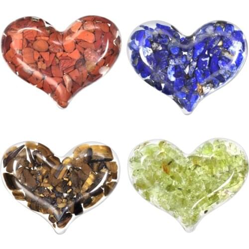 TUMBEELLUWA Orgone Love Heart Pocket Stone Reiki Healing Polished Carved Crystal Resin Palm Worry Stone for Anxiety Stress 2pcs
