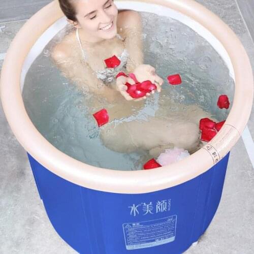 The Bath Bucket Of Adult Household Whole Body Folding Shower Aeration Bucket Bath Crock Thickening Washbowl Plastic Tub