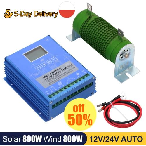 Wind Solar Hybrid System MPPT Charge Controller 500w Wind 300w 500W 800W 1000W 12V 24V Auto Regulator Home Use Wind Generator