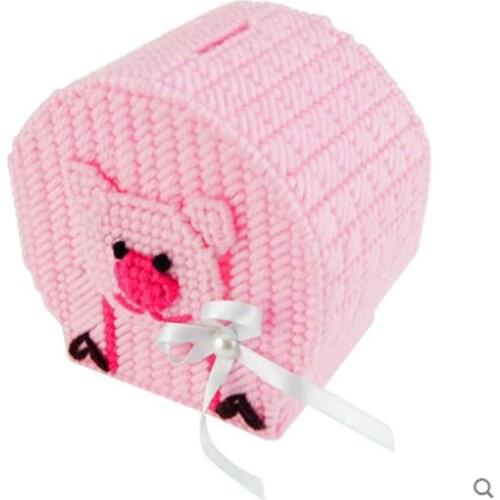 Cross stitch three-dimensional embroidery wool embroidery 075 piggy piggy bank storage box living room new DIY handmade