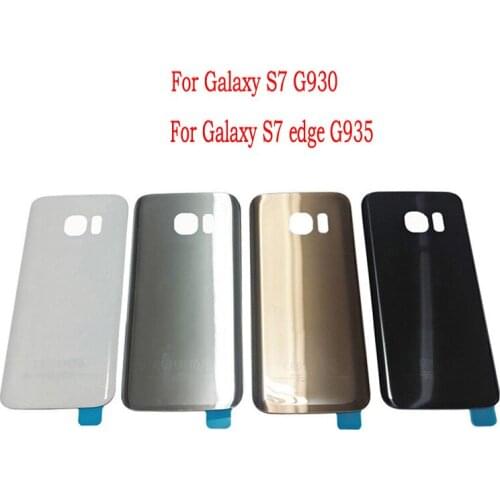10 Pcs Back Glass Cover replacement For Samsung galaxy S7 G930 / Edge G935 Rear HousingBattery DoorCase withDouble-sided sticker