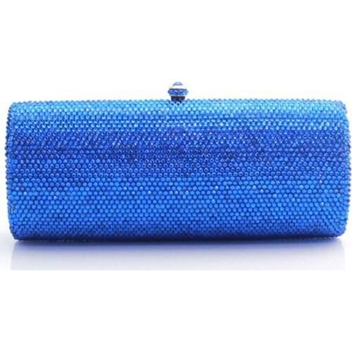 Blue Diamond wallet Women Crystal Clutch Evening Bags Bridal Wedding Party Cocktail Minaudiere Handbag and Purse Metal Clutches