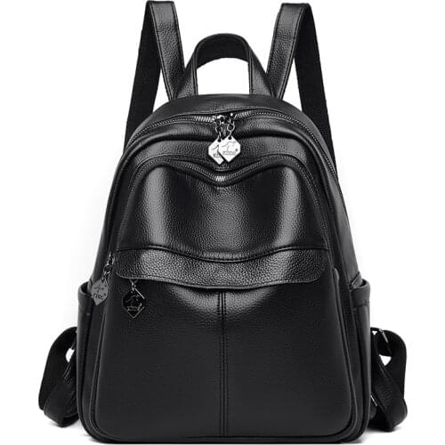 Women Backpack Travel Shoulder Bags Multifunction Rucksack PU Leather School Backpacks For Teenagers