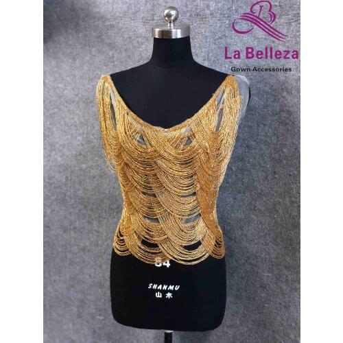 1Piece Gold/Silver fringe patch,fringe appliques, beads patch,wedding gown appliques