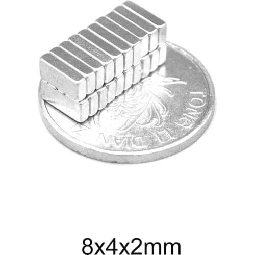 20~500PCS 8X4X2 mm Square Search Magnet 8mm X 4mm Permanent Neodymium Magnet Strong 8x4x2mm Small Block Strong Magnet 8*4*2 mm