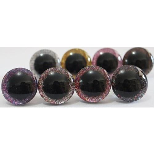 20pcs/LOT--16mm-20mm-25mm NEW clear 3D plastic safety toy eyes &glitter& hard washer--color& size option--N8