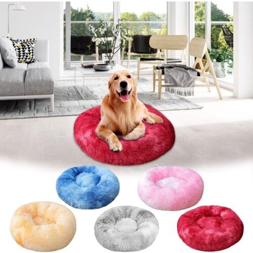 2021 Round Removable Cover Dog Sofa Bed Dog Kennel with Zipper Washable Pet Bed Cat Mats Warm Sleeping Sofa for Large Small Dog