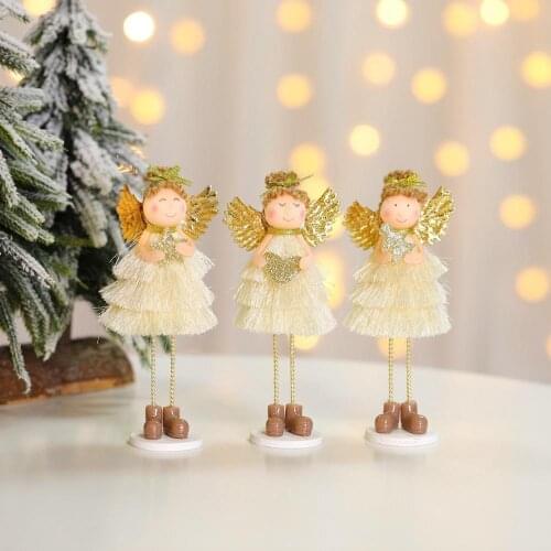 24Pcs Christmas Decorations Tree Ornaments Angel Doll Display Window Desktop Decor Xmas Gift Holiday Party Supplies Wholesale X2