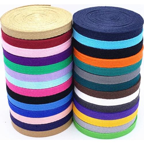 50yards width 2cm Garment Accessories Cotton Ribbon New Herringbone Cotton Belt Clothing Edge Band Supply Cotton Color Ribbon 3