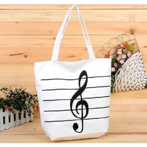 6PCS / LOT Women Canvas Shopping Bag Eco School Printing Tote Pouch Folding Girls Casual High Capacity Shoulder Bag