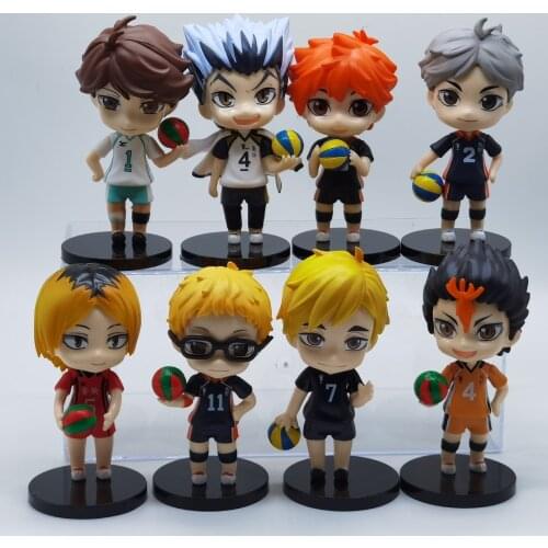 8pcs/Set Haikyuu Anime Figure Kozume Kenma Hinata Shoyo Action Figure Kotaru Bokuto Yu Nishinoya Kei Tsukishima Toys Figurine