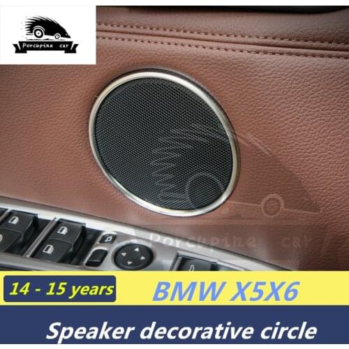 ABS Chrome Car Audio Speaker Sound Horn Decoration Ring Finishing Sticker For BMW X6 X5 f15 f16 2014 2015 2016 Car Styling