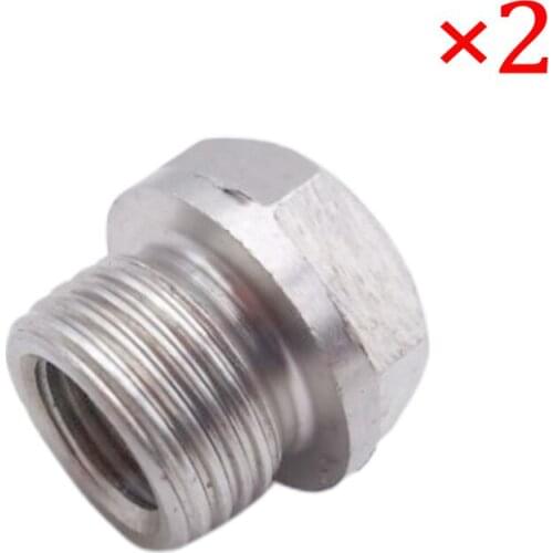 2pcs Stainless Steel O2 Oxygen Sensor Adapter Weld Bung M18x1.5 M12x1.25 Adaptor