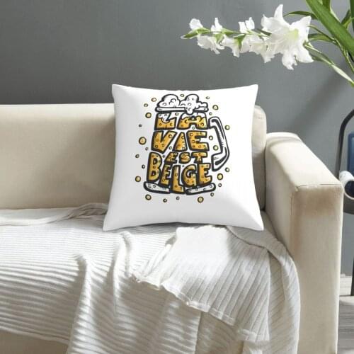 Belgian Beer Quote La Vie Est Belge pillowcase printed cushion cover sofa waist pillow pillow cover