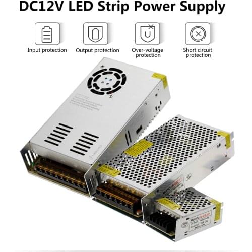 Power Supply DC12V 1A 2A 5A 8.3A 10A 15A 16.7A 20A 25A 30A 33A 40A 50A lighting Transformers LED Driver For LED Strip Switch
