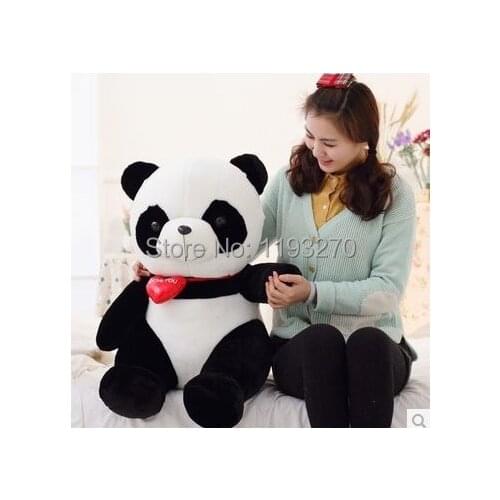 Large 55cm panda plush toy i love you heart panda doll birthday gift w6802