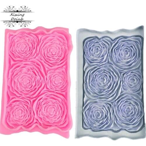 DIY flower pattern silicone mold tool polymer clay tool chocolate cake mold simulation flower texture wedding cake decoration