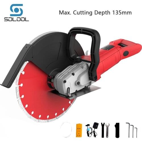 6500W Electric Wall Chaser Groove Cutting Machine 135mm Cutting Depth Stone Concrete Cutting Power Machine 220V