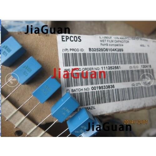 20PCS NEW EPCOS B32529D6104K289 100NF 400V PCM5 B32529 104/400V 0.1uf/400v p5mm 100NF 400VDC 400V100NF U1K400