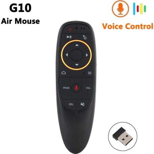 G10 Smart Voice Remote Control 2.4G RF Gyroscope Wireless Air Mouse with Microphone for X96 mini H96 MAX T95Q TX6 Android TV Box