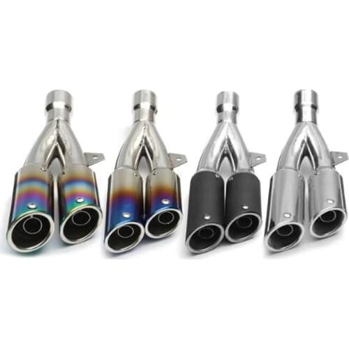 Motorcycle Exhaust Stainless Steel Muffler Escape Silencer Double Hole Scooter db killer For s1000xr yamaha fz8 honda cb650f