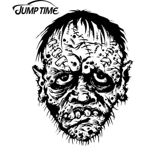 JumpTime 13cm x 8.6cm Zombie Head Vinyl Sticker Car Travel Luggage Vinyl Car Decal Window Wiper Tailgate Styling