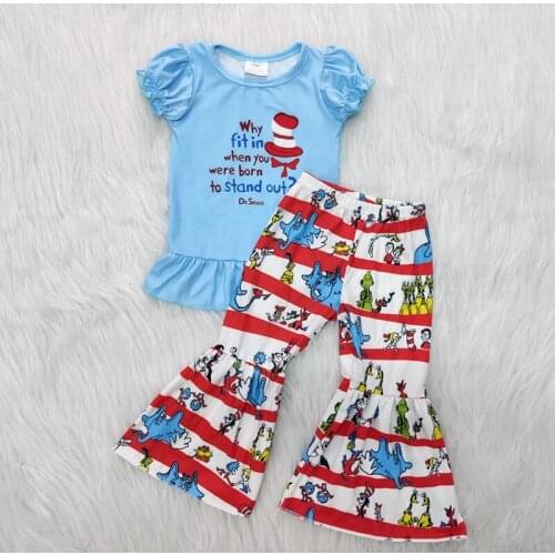 Girl Boutique Outfits Cartoon Character Print New Style Girl Clothing Set