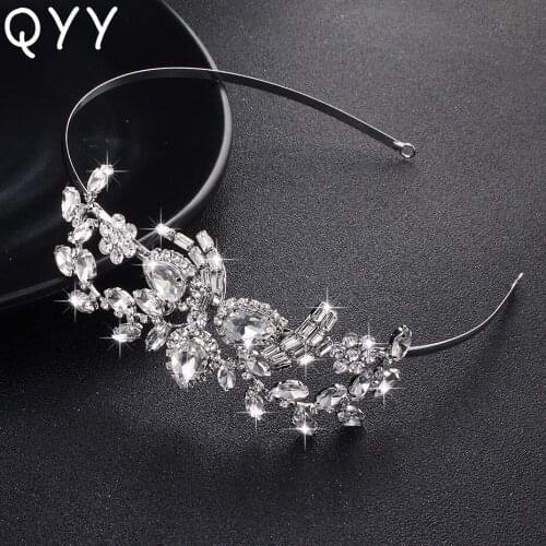 Fashion Austrian Crystal Rhinestones Wedding Hairbands Women Tiaras and Crowns Hair Jewelry Hairstylist Accessories